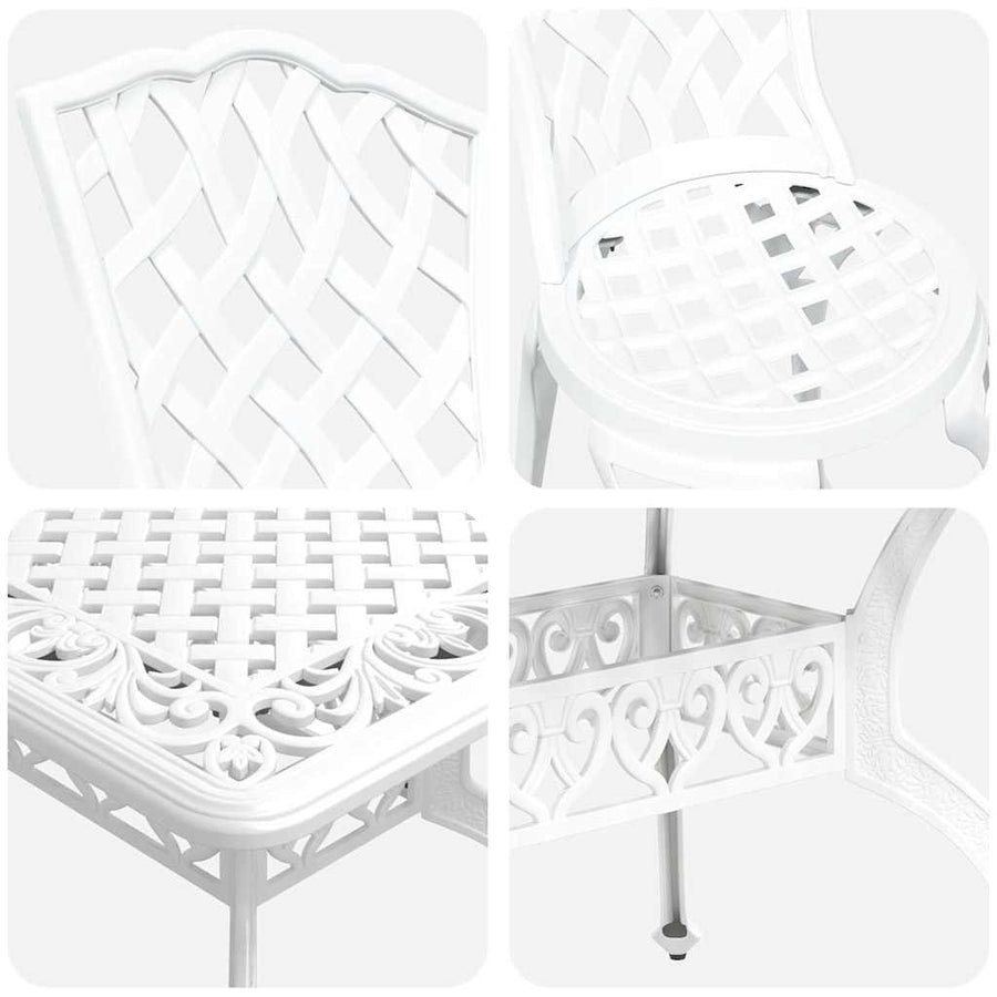 Garden Dining Set 7 pcs White Aluminium
