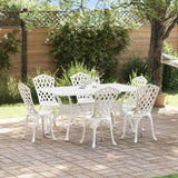 Garden Dining Set 7 pcs White Aluminium - Top-Down View