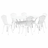 Garden Dining Set 7 pcs White Aluminium