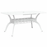 Garden Dining Set 7 pcs White Aluminium - Close-Up Angle