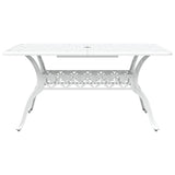 Garden Dining Set 7 pcs White Aluminium
