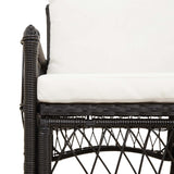 Garden Chair with Cushion Black 73 x 61 x 77 cm Poly Rattan
