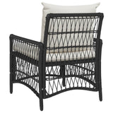 Garden Chair with Cushion Black 73 x 61 x 77 cm Poly Rattan - Low Angle