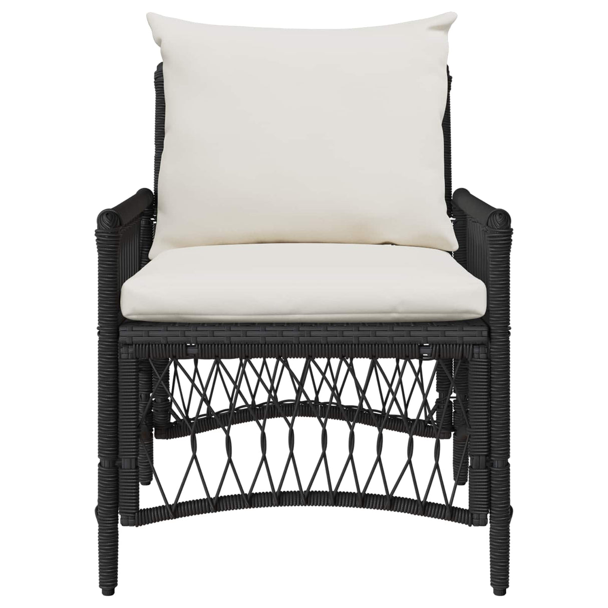 Garden Chair with Cushion Black 73 x 61 x 77 cm Poly Rattan