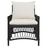 Garden Chair with Cushion Black 73 x 61 x 77 cm Poly Rattan