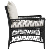 Garden Chair with Cushion Black 73 x 61 x 77 cm Poly Rattan - Rear View