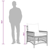 Garden Chair Black 60 x 70 x 78cm Poly Rattan - 45-Degree Angle