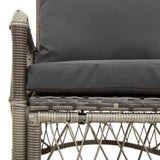Garden Chair Grey 60 x 70 x 78cm Poly Rattan - Close-Up Angle