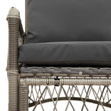 Garden Chair with Cushion Grey 73 x 61 x 77 cm Poly Rattan - 45-Degree Angle