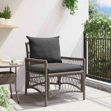 Garden Chair Grey 60 x 70 x 78cm Poly Rattan - Side View