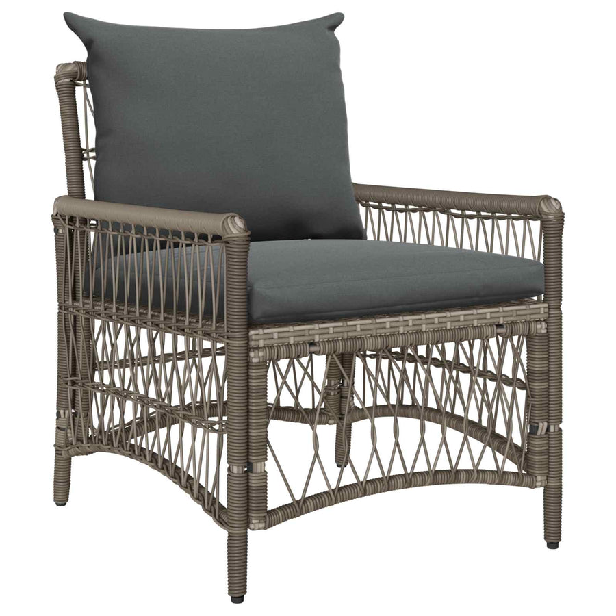 Garden Chair Grey Poly Rattan