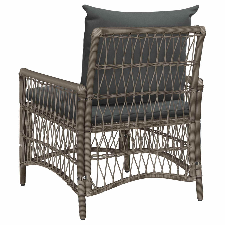 Garden Chair Grey Poly Rattan