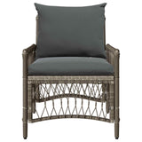 Garden Chair with Cushion Grey 73 x 61 x 77 cm Poly Rattan - Front View