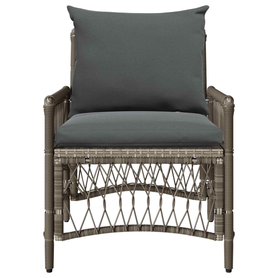 Garden Chair Grey Poly Rattan