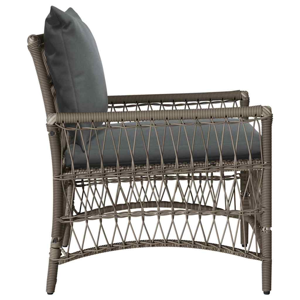 Garden Chair Grey 60 x 70 x 78cm Poly Rattan