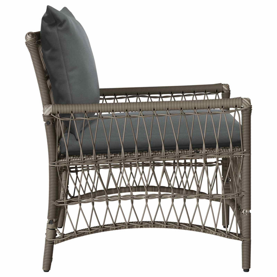Garden Chair Grey Poly Rattan