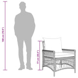 Garden Chair Grey 60 x 70 x 78cm Poly Rattan - Extra Image