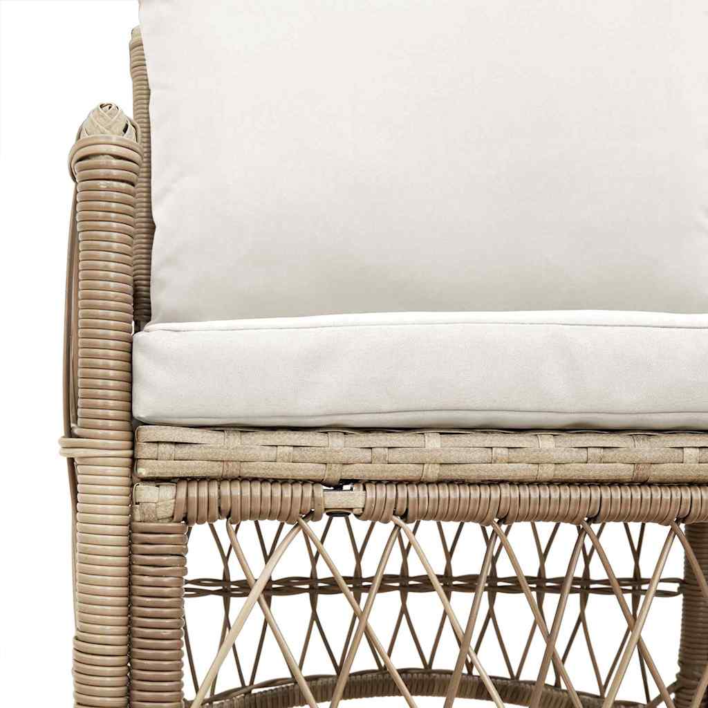 Garden Chair Beige 60 x 70 x 78cm Poly Rattan