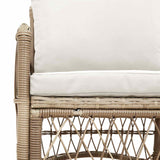 Garden Chair with Cushion Beige 73 x 61 x 77 cm Poly Rattan - 45-Degree Angle