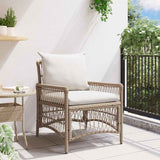Garden Chair Beige 60 x 70 x 78cm Poly Rattan - Side View