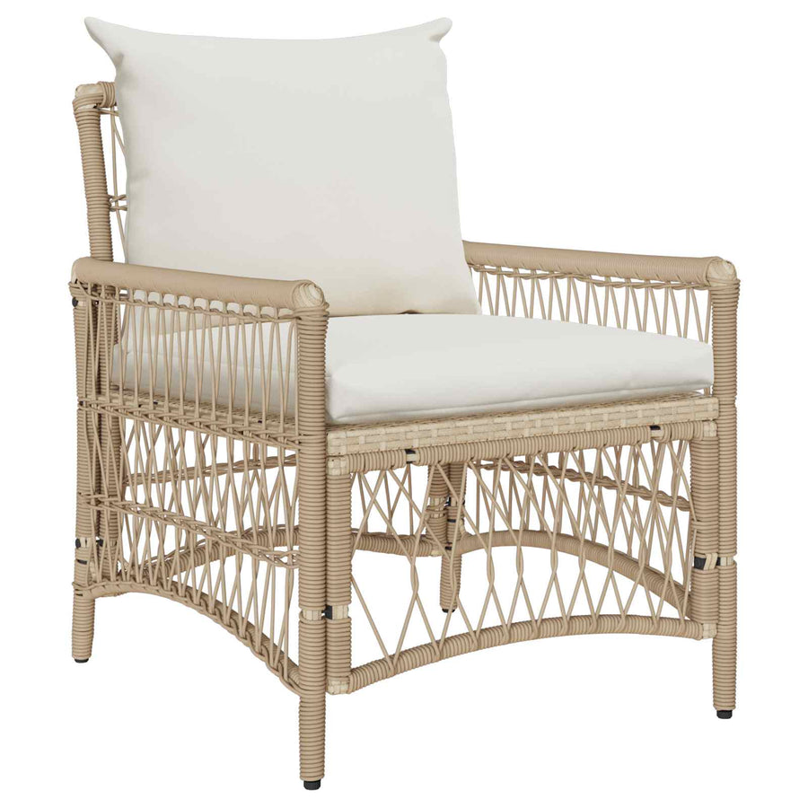 Garden Chair Beige Poly Rattan