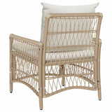 Garden Chair Beige 60 x 70 x 78cm Poly Rattan - Rear View