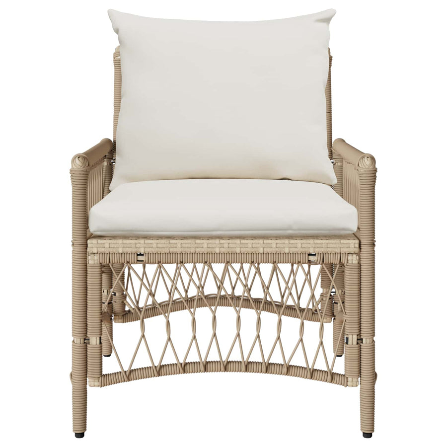 Garden Chair Beige Poly Rattan