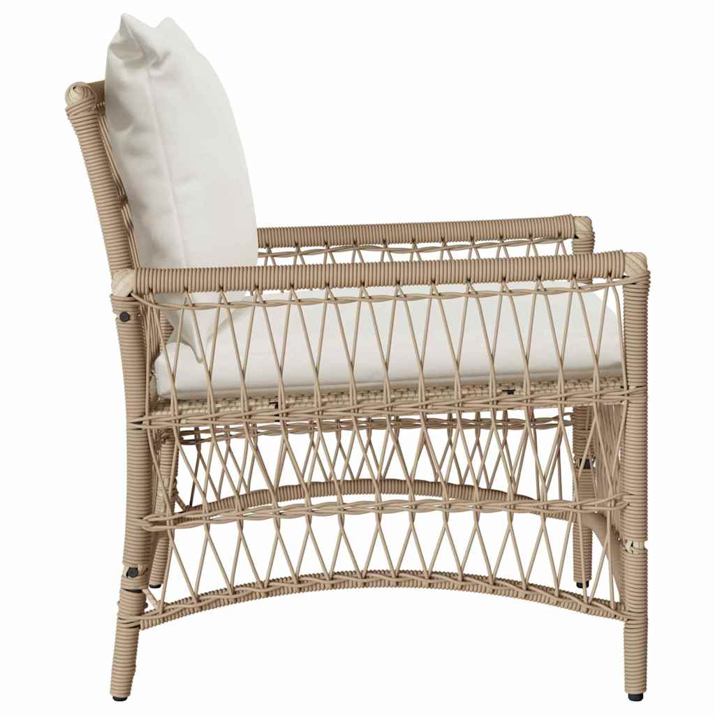 Garden Chair Beige 60 x 70 x 78cm Poly Rattan