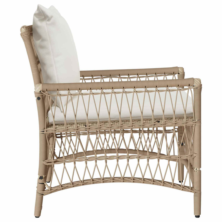 Garden Chair Beige Poly Rattan