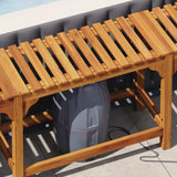 Square Outdoor Hot Tub Enclosure Brown 230 x 230 cm - 45-Degree Angle