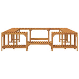 Square Outdoor Hot Tub Enclosure Brown 230 x 230 cm - Rear View