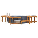 Square Outdoor Hot Tub Enclosure Brown 230 x 230 cm - Side View