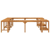 Square Outdoor Hot Tub Enclosure Brown 230 x 230 cm - Close-Up Angle