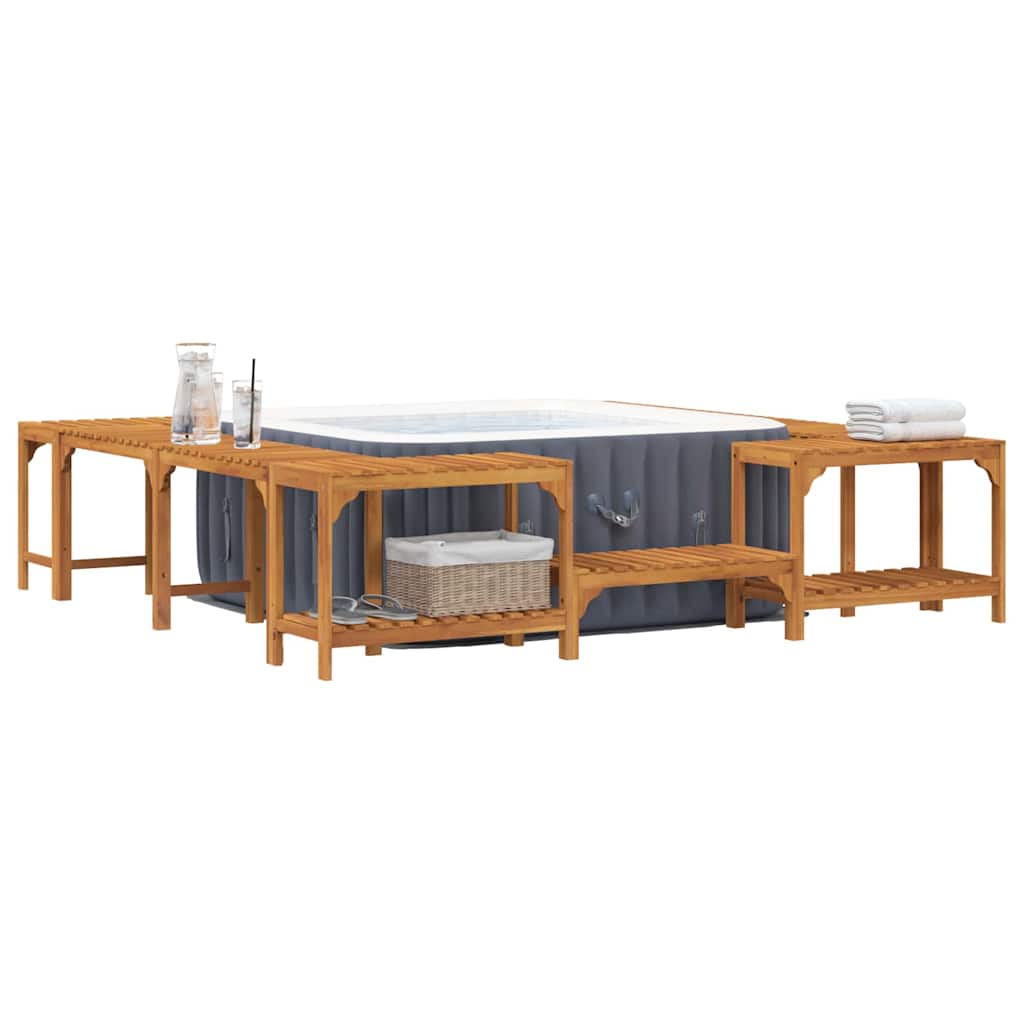 Square Outdoor Hot Tub Enclosure Brown 250 x 250 cm