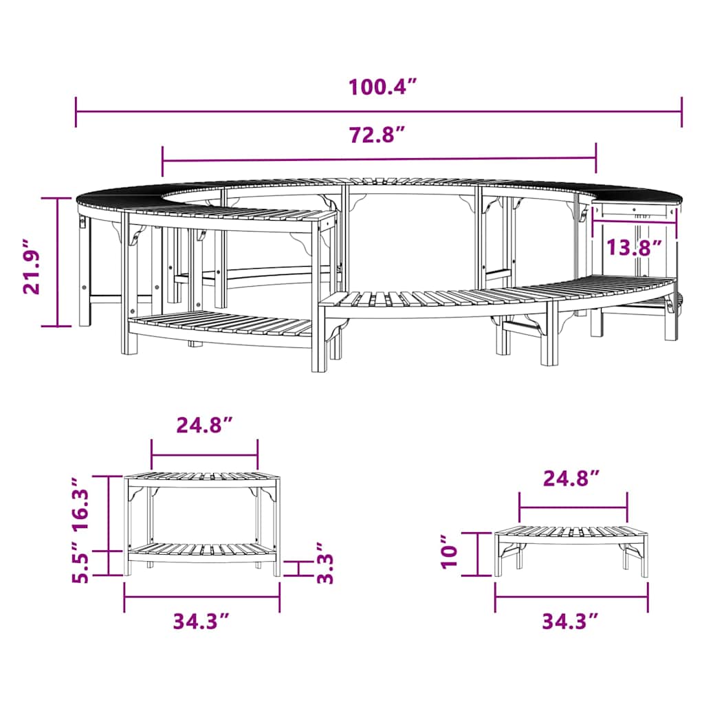 Hot Tub Surround Brown ?55 x 55,5 cm Solid Acacia Wood