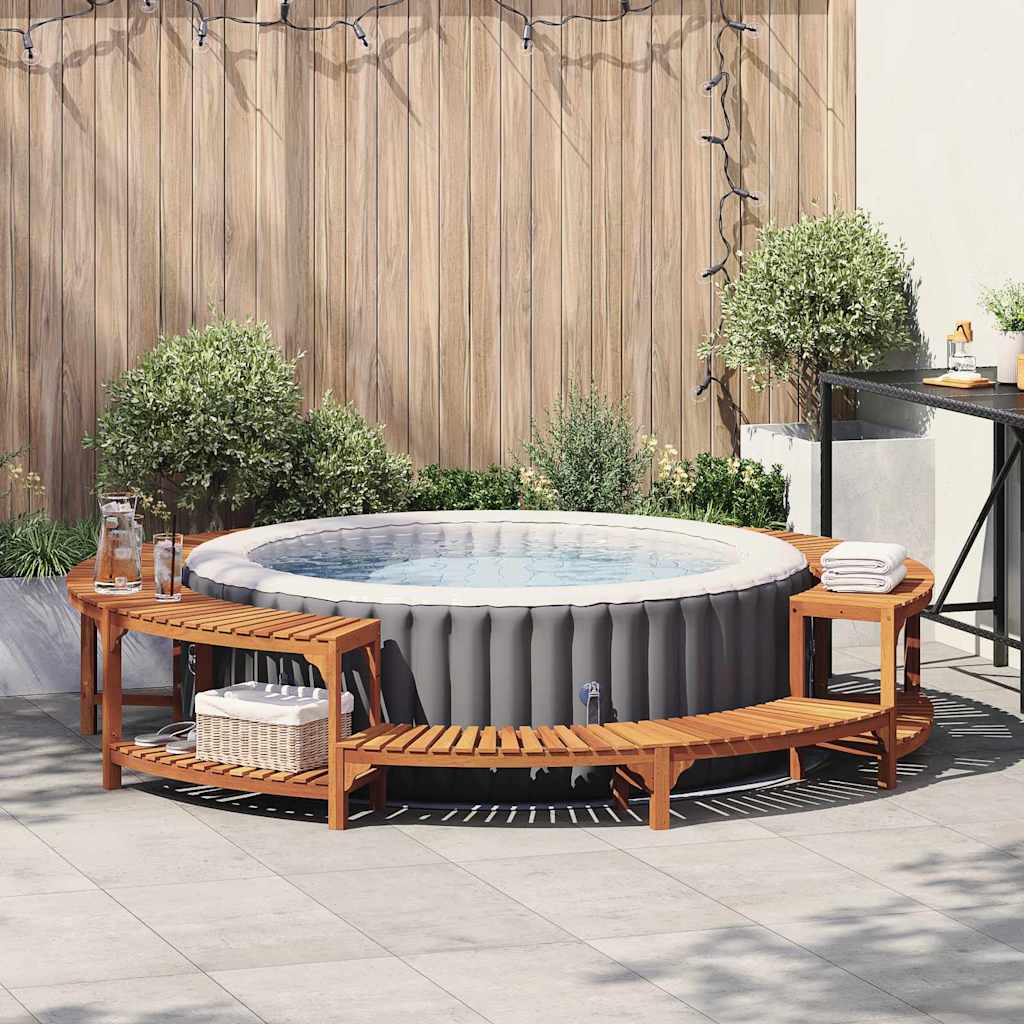 Round Hot Tub Enclosure Surround Brown Ø275 cm