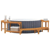 Round Hot Tub Enclosure Surround Brown Ø275 cm - Side View