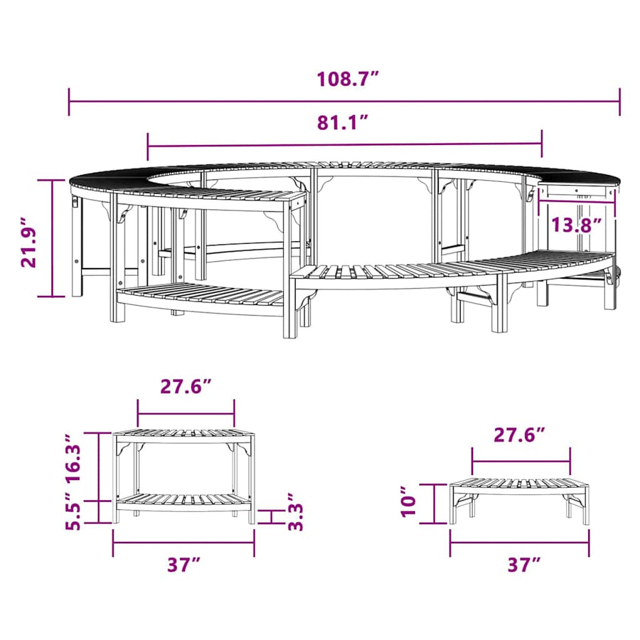 Hot Tub Surround Solid Acacia Wood Brown