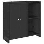Storage Cabinet with Shelf Black 100 x 36 x 102 cm Rattan
