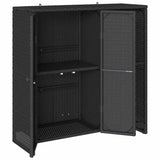 Storage Cabinet with Storage Black 100 x 36 x 102 cm Rattan - Top-Down View