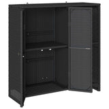 Storage Cabinet with Shelf Black 100 x 36 x 102 cm Rattan - Top-Down View