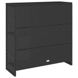 Storage Cabinet with Storage Black 100 x 36 x 102 cm Rattan - Close-Up Angle