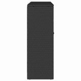 Storage Cabinet with Storage Black 100 x 36 x 102 cm Rattan - Rear View
