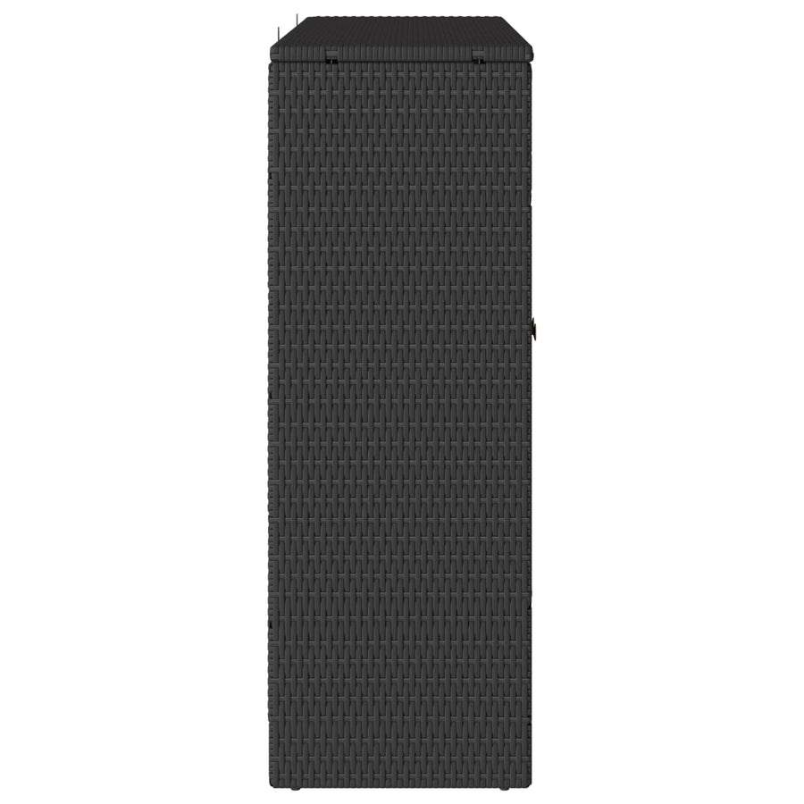 Storage Cabinet with Shelf Black 100 x 36 x 102 cm Rattan