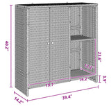 Storage Cabinet with Storage Black 100 x 36 x 102 cm Rattan - Extra Image