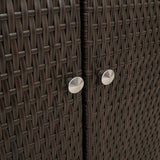 Storage Cabinet with Storage Brown 100 x 36 x 102 cm Rattan - Low Angle