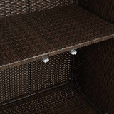 Storage Cabinet with Storage Brown 100 x 36 x 102 cm Rattan - Extra Image