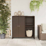 Storage Cabinet with Storage Brown 100 x 36 x 102 cm Rattan - Side View