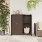 Storage Cabinet with Shelf Brown 100 x 36 x 102 cm Rattan