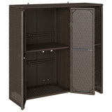Storage Cabinet with Shelf Brown 100 x 36 x 102 cm Rattan - Top-Down View